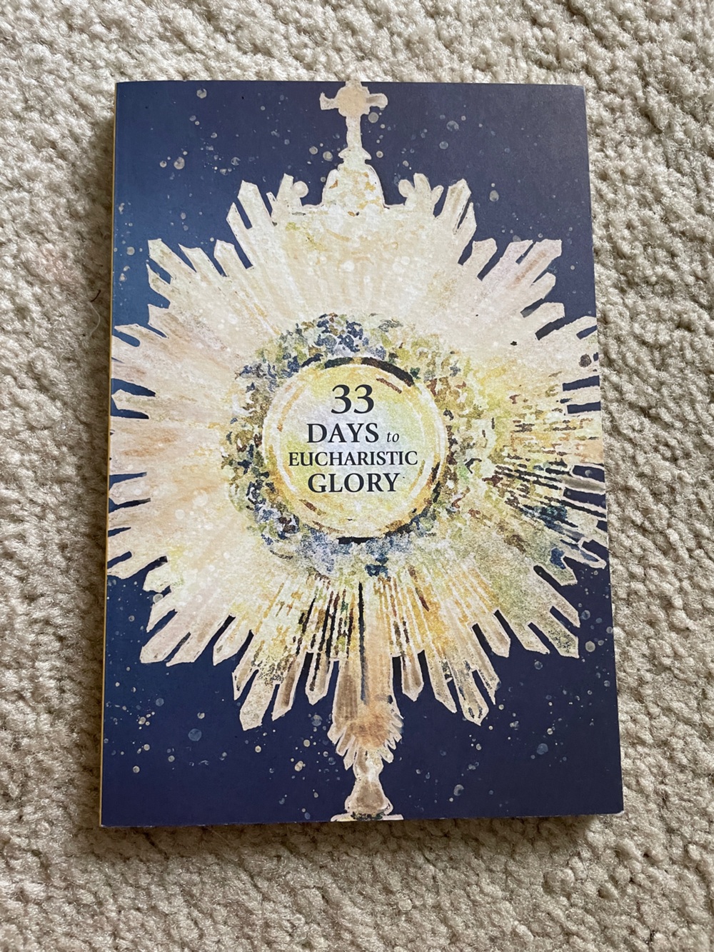 33 Days to Eucharistic Glory Devotional Book - Navy and Cream